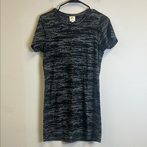 C&C California Black and Gray Fitted Short Sleeve T-Shirt Dress